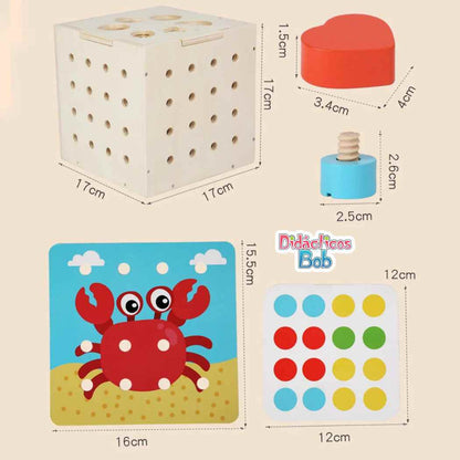 Cubo de Tornillos Montessori